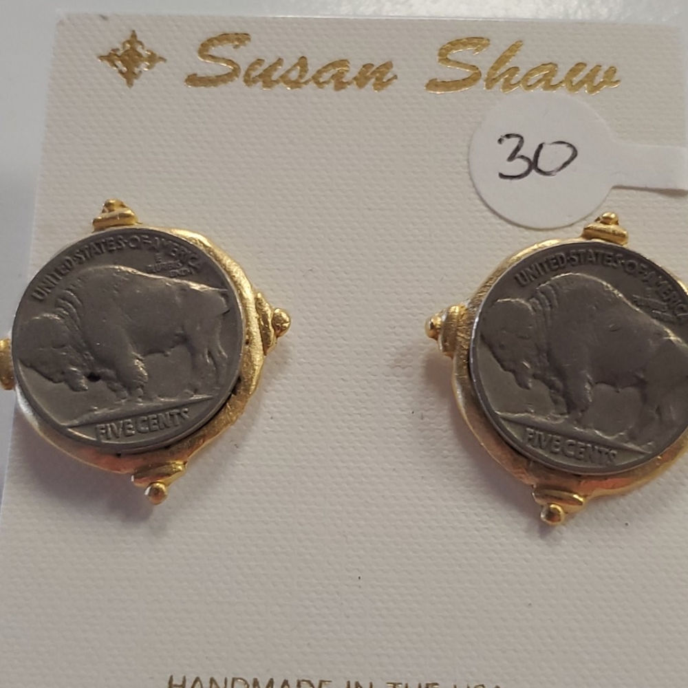 Post Buffalo coin earrings